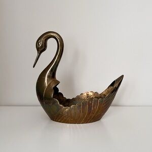 Brass Swan Planter